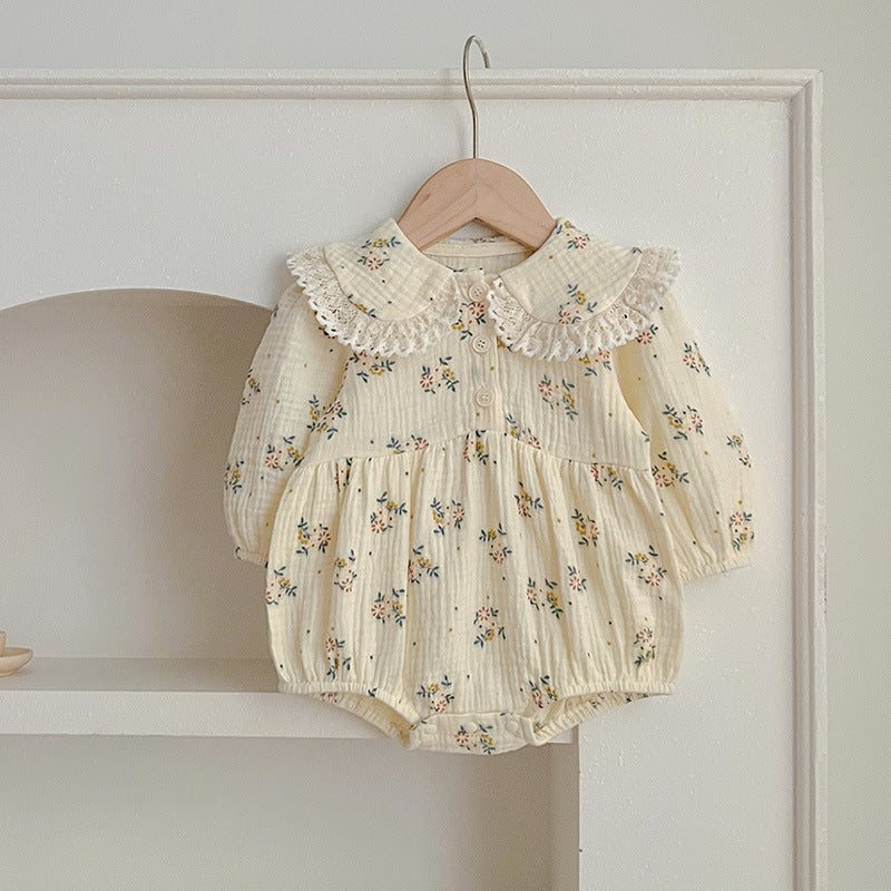 Adorable Baby Lace Collar Onesies or Floral Pattern Girls Dress-3