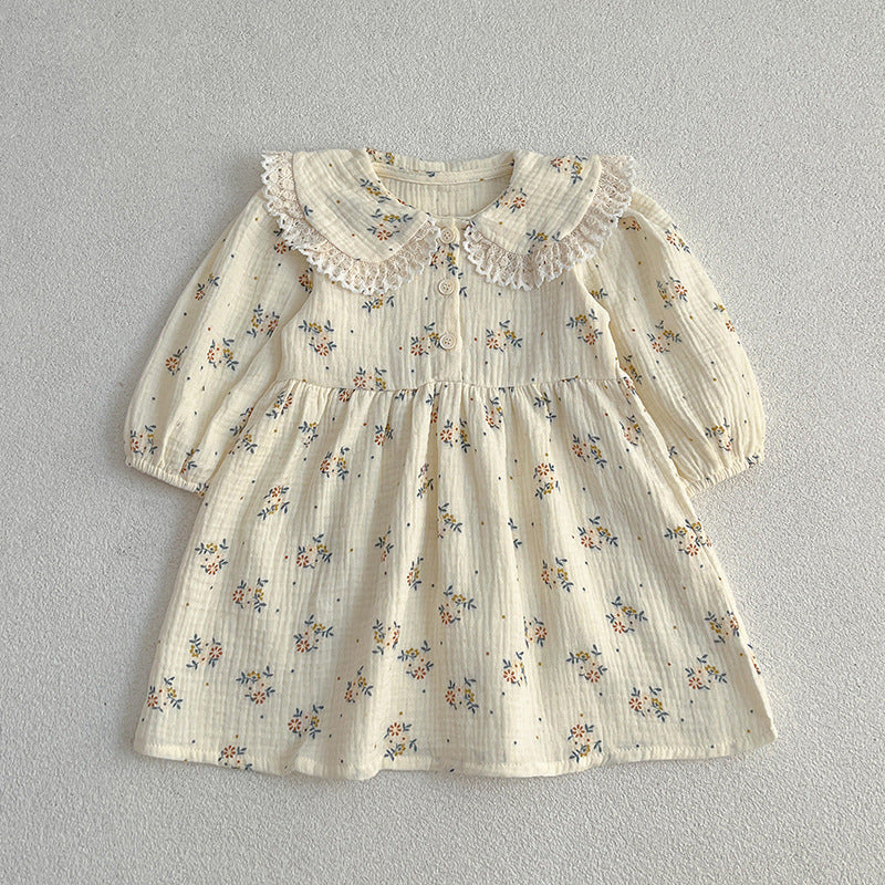 Adorable Baby Lace Collar Onesies or Floral Pattern Girls Dress-5